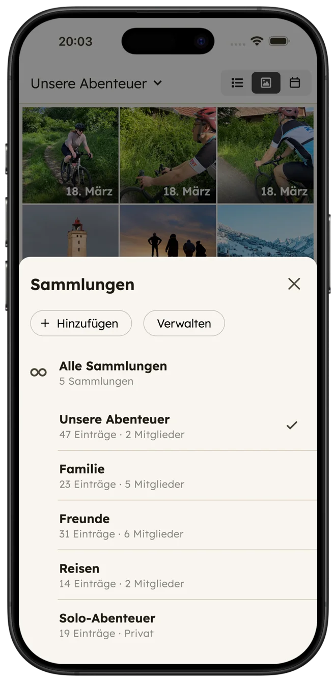 Sammlungen Screenshot
