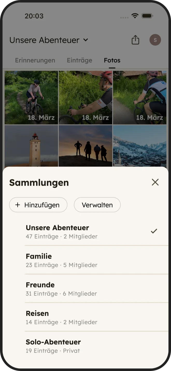 Sammlungen Screenshot